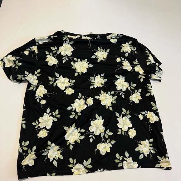 Fn  by Flora Nikrooz Black yellow floral blouse XL - Picture 7 of 7